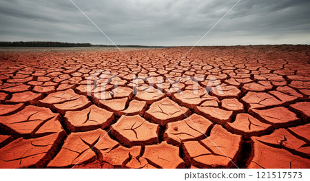 土地因乾旱而乾裂 土地因乾旱而乾裂 121517573