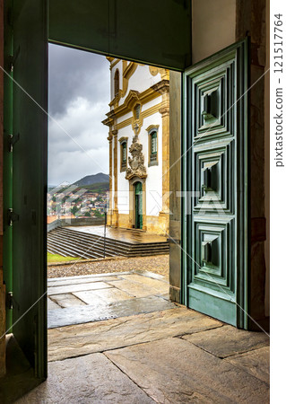 Baroque church seen through the door Baroque church seen through the door 121517764