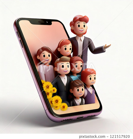 3D illustration: Digital learning revolution! A classroom that pops out of your smartphone 3D illustration: Digital learning revolution! A classroom that pops out of your smartphone 121517920