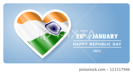 India happy republic day greeting card, banner vector illustration. 121517996