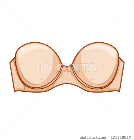 bandeau strapless bra cartoon vector illustration 121518087