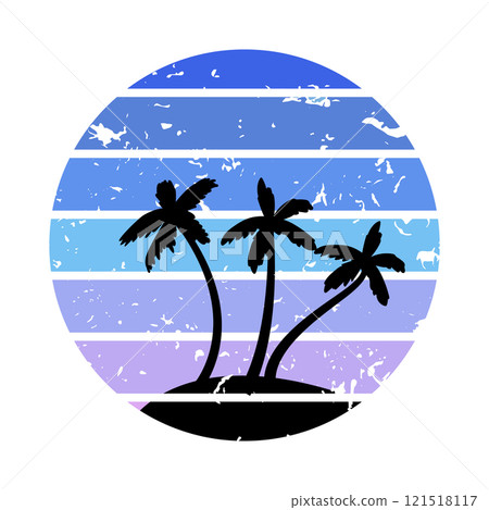 crystal retro sunset cartoon vector illustration crystal retro sunset cartoon vector illustration 121518117