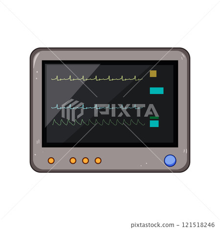 electrocardiogram ekg monitor cartoon vector illustration electrocardiogram ekg monitor cartoon vector illustration 121518246