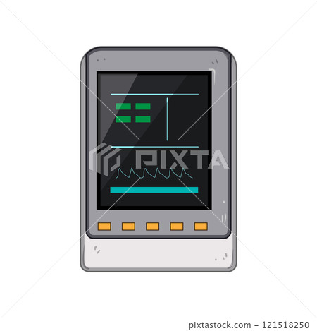 electrodes ekg monitor cartoon vector illustration electrodes ekg monitor cartoon vector illustration 121518250