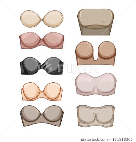 strapless bra set cartoon vector illustration strapless bra set cartoon vector illustration 121518365