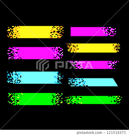 pixel banner set cartoon vector illustration pixel banner set cartoon vector illustration 121518371