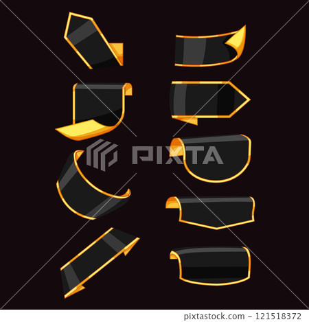 offer golden luxury set cartoon vector illustration 121518372