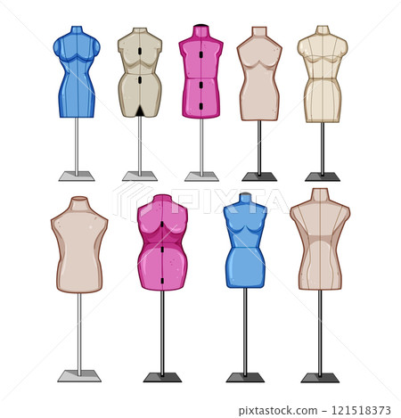 mannequin tailor set cartoon vector illustration 121518373