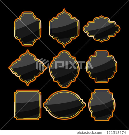 label golden luxury set cartoon vector illustration 121518374