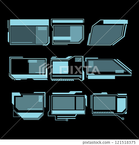 hud callout shapes set cartoon vector illustration 121518375