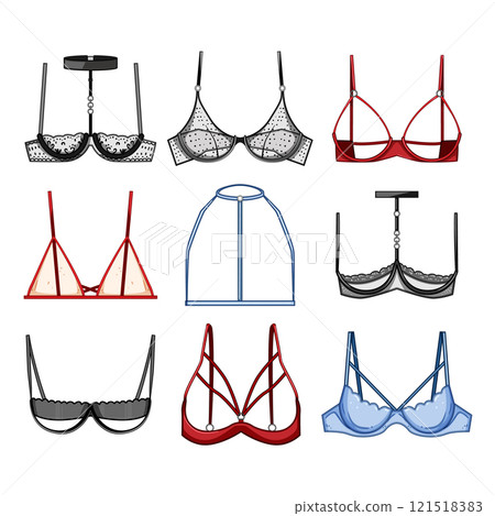 bra sexy set cartoon vector illustration 121518383