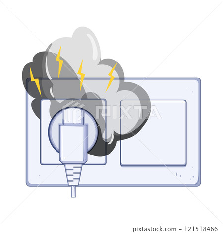 arcing short circuit fire cartoon vector illustration arcing short circuit fire cartoon vector illustration 121518466