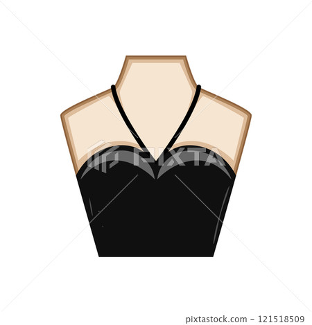 chic neckline dress cartoon vector illustration chic neckline dress cartoon vector illustration 121518509