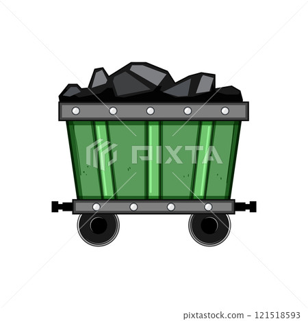 transport coal wagon cartoon vector illustration transport coal wagon cartoon vector illustration 121518593