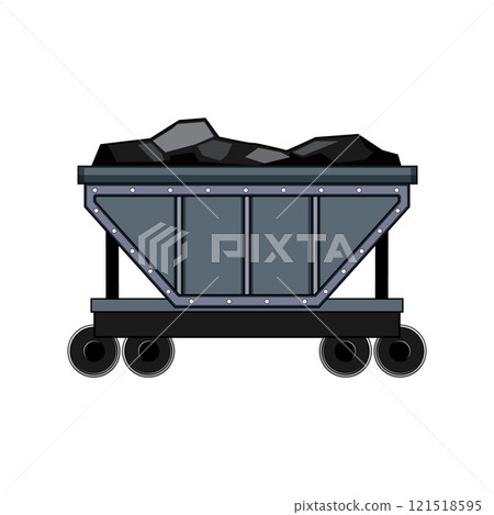 freight coal wagon cartoon vector illustration freight coal wagon cartoon vector illustration 121518595