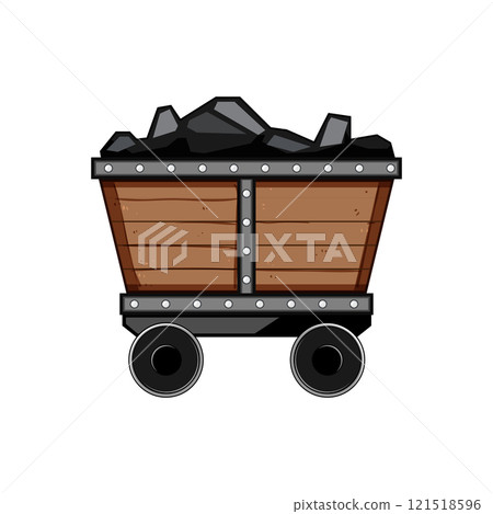 industry coal wagon cartoon vector illustration industry coal wagon cartoon vector illustration 121518596