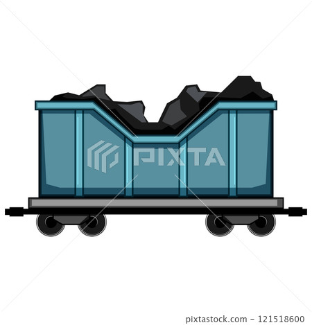 mining coal wagon cartoon vector illustration 121518600