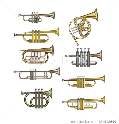 trumpet set cartoon vector illustration 121518659