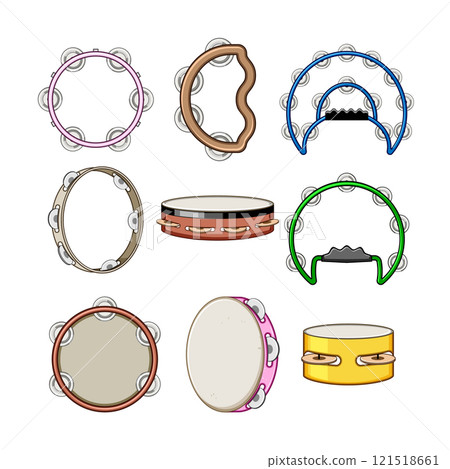 tambourine set cartoon vector illustration 121518661