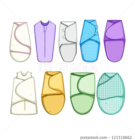 swaddle wrap set cartoon vector illustration 121518662