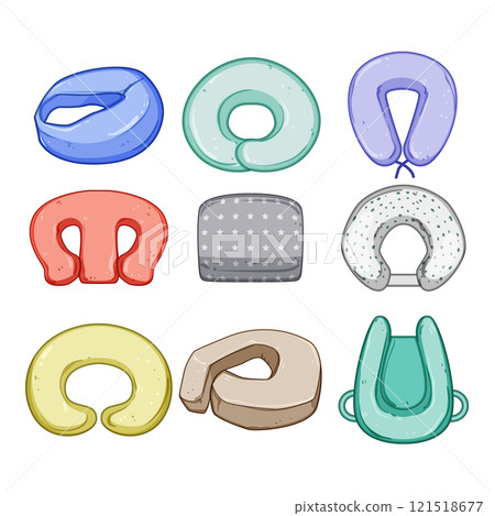 nursing pillow set cartoon vector illustration nursing pillow set cartoon vector illustration 121518677