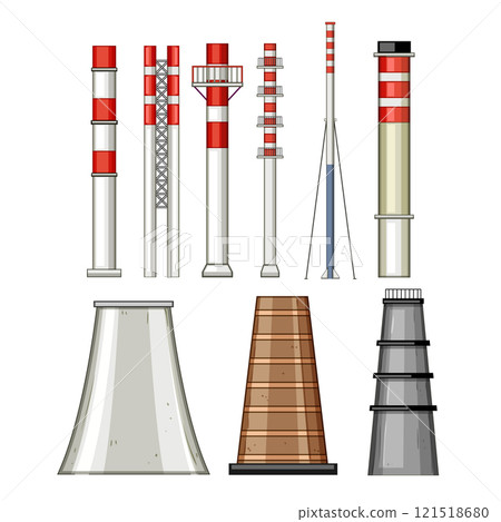 industrial chimney set cartoon vector illustration industrial chimney set cartoon vector illustration 121518680