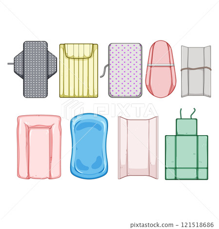 changing pad set cartoon vector illustration changing pad set cartoon vector illustration 121518686