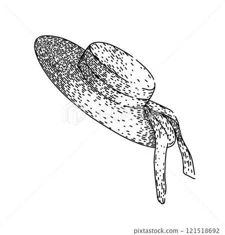 fashion sunhat sketch hand drawn vector 121518692