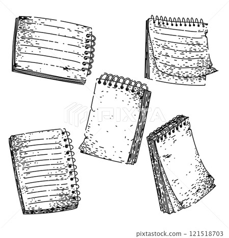 notepad set sketch hand drawn vector 121518703