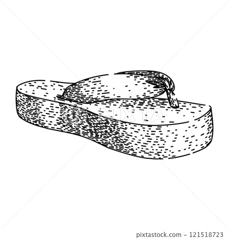 beach flip flops sketch hand drawn vector 121518723