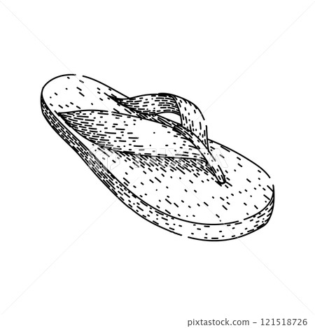 summer flip flops sketch hand drawn vector 121518726