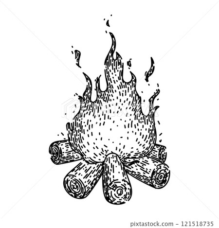 embers campfire sketch hand drawn vector embers campfire sketch hand drawn vector 121518735