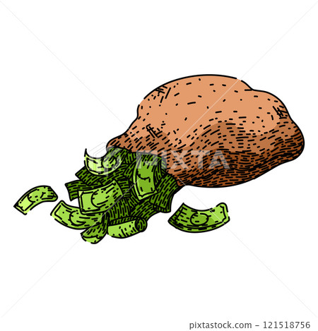 finance money bag sketch hand drawn vector 121518756