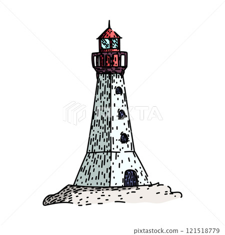 coastal lighthouse sketch hand drawn vector coastal lighthouse sketch hand drawn vector 121518779