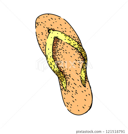 comfort flip flops sketch hand drawn vector comfort flip flops sketch hand drawn vector 121518791