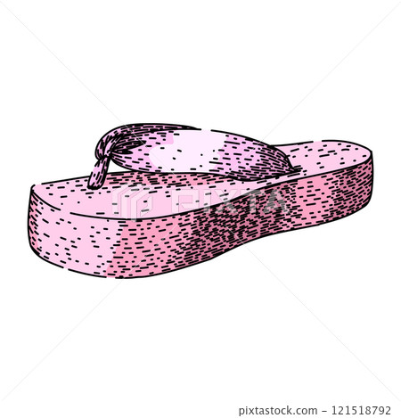 beach flip flops sketch hand drawn vector 121518792
