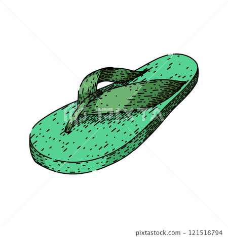 summer flip flops sketch hand drawn vector summer flip flops sketch hand drawn vector 121518794