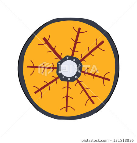 metal viking shield cartoon vector illustration 121518856