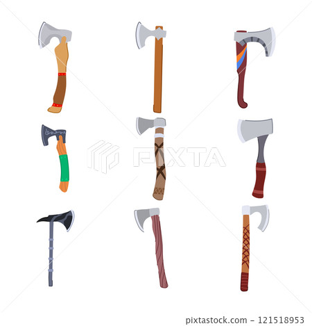 viking axe set cartoon vector illustration viking axe set cartoon vector illustration 121518953