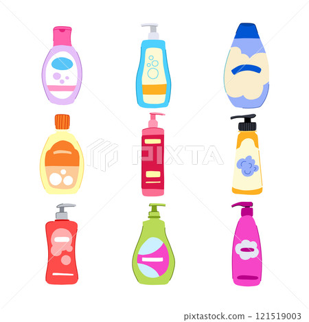 shampoo baby set cartoon vector illustration shampoo baby set cartoon vector illustration 121519003