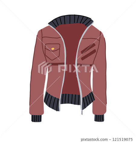 bomber leather jacket female cartoon vector illustration 121519075