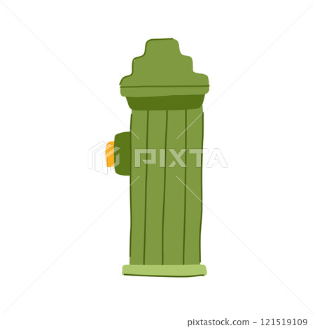 metal fire hydrant cartoon vector illustration 121519109