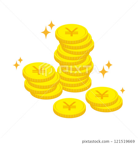 Illustration material of stacked coins Illustration material of stacked coins 121519669