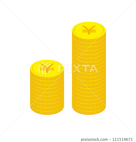 Illustration of stacked coins 121519671