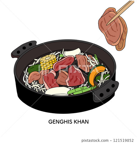 北海道成吉思汗線描插圖 121519852