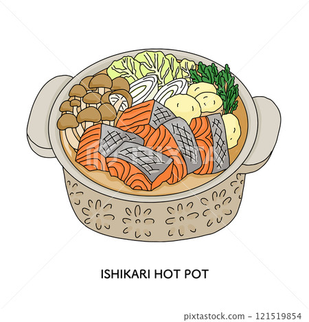 Hokkaido Ishikari nabe line drawing illustration 121519854