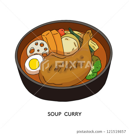 北海道湯咖哩線描插圖 121519857