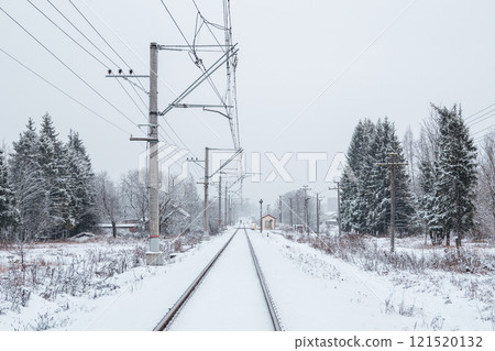 Railway landscape in the cold winter season. long drive. Railway landscape in the cold winter season. long drive. 121520132