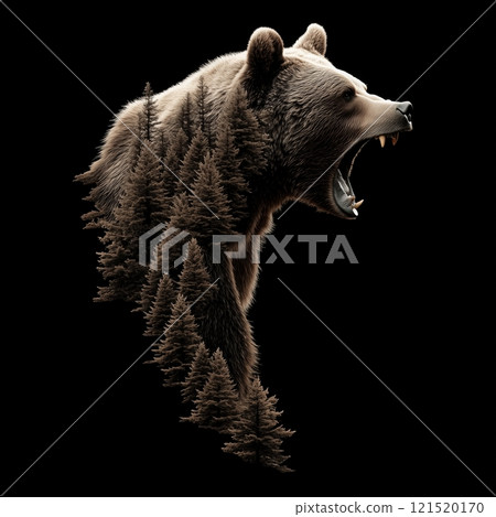 Symbol of the wild: the menacing forest bear 121520170