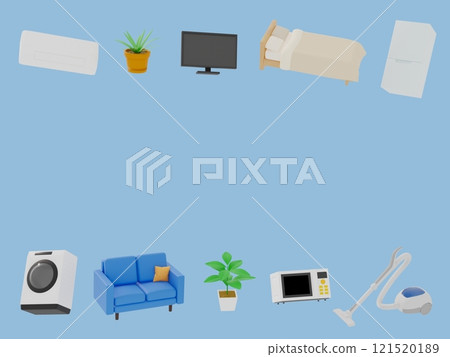 Furniture and home appliances background illustration 121520189